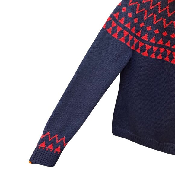 Duluth Trading Cotton Co. Blend Knit Fair Isle Turtleneck Sweater Womens Size SM - Picture 5 of 9